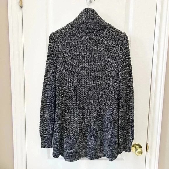 Ricki’s Circle Cardigan Open  Front Draped Collar Sweater Black White Small - Picture 4 of 12